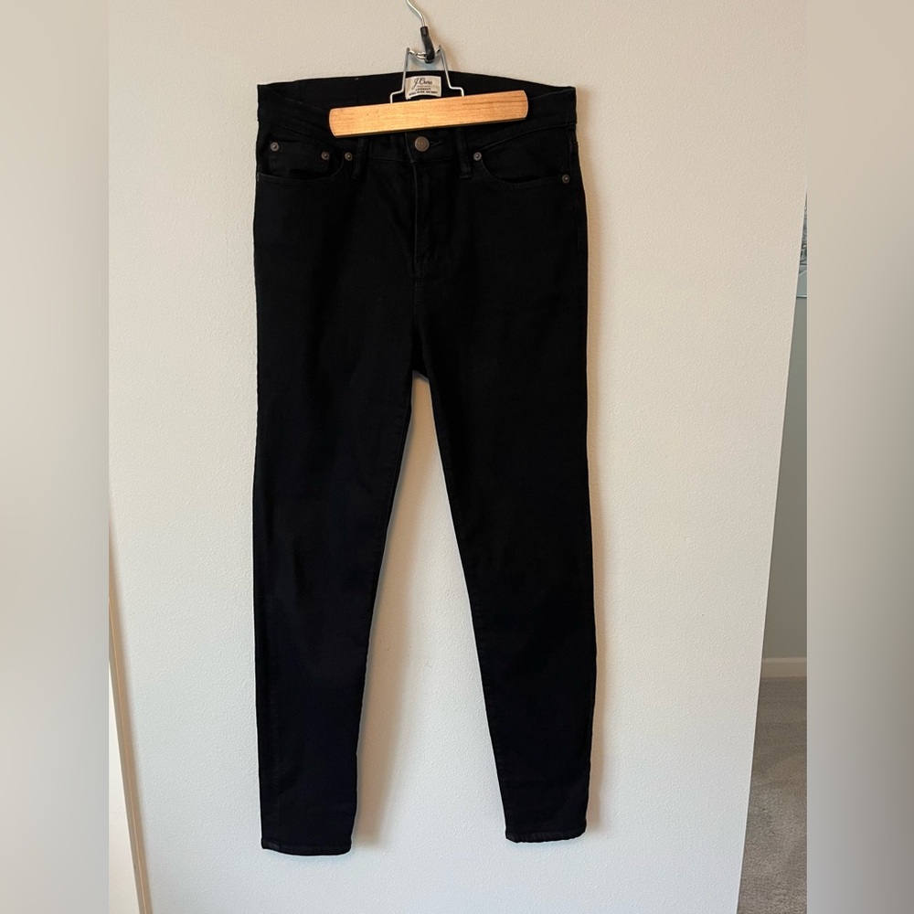 J. Crew Highrise Skinny Lookout Black Denim